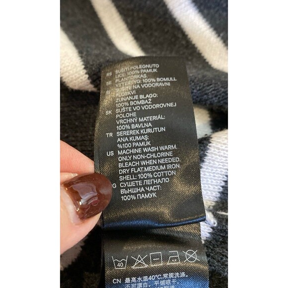 L.O.G.G. H&M LADIES STRIPE SWEATER DRESS LONG SLEEVE SIZE MEDIUM FINE KNIT Gray - Picture 10 of 11